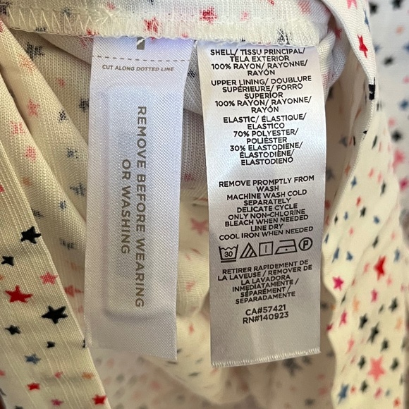 NWT LOFT White Multicolor Stars Twist Open Front Shorts Romper Size 4 - Picture 12 of 12